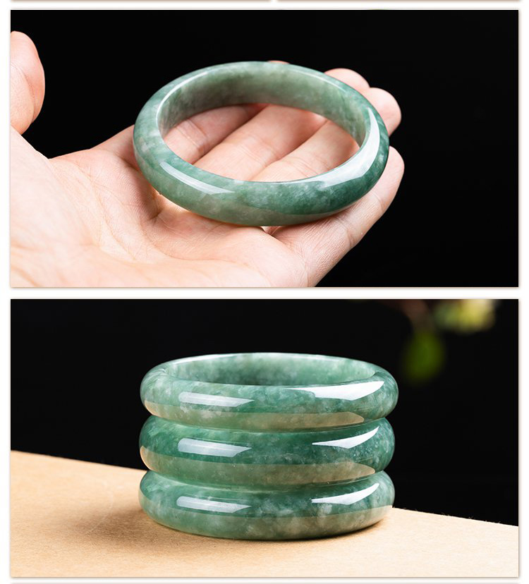 Ưu đãi đặc biệt vòng tay màu ngọc lục bảo ánh sáng xanh băng xanh ngọc lục bảo cô gái ngọc thật sự vòng tay nợ với giấy chứng nhận vòng đeo tay ngọc bích Wangfu - Vòng đeo tay Cuff vòng đeo tay phong thủy