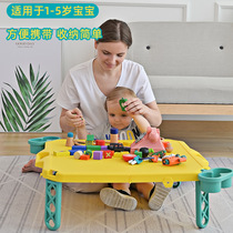 Early Teach Baby Baby 1 Year Old Children Table Toddler Study Toy Table Foldable Girl Home Building Block Table
