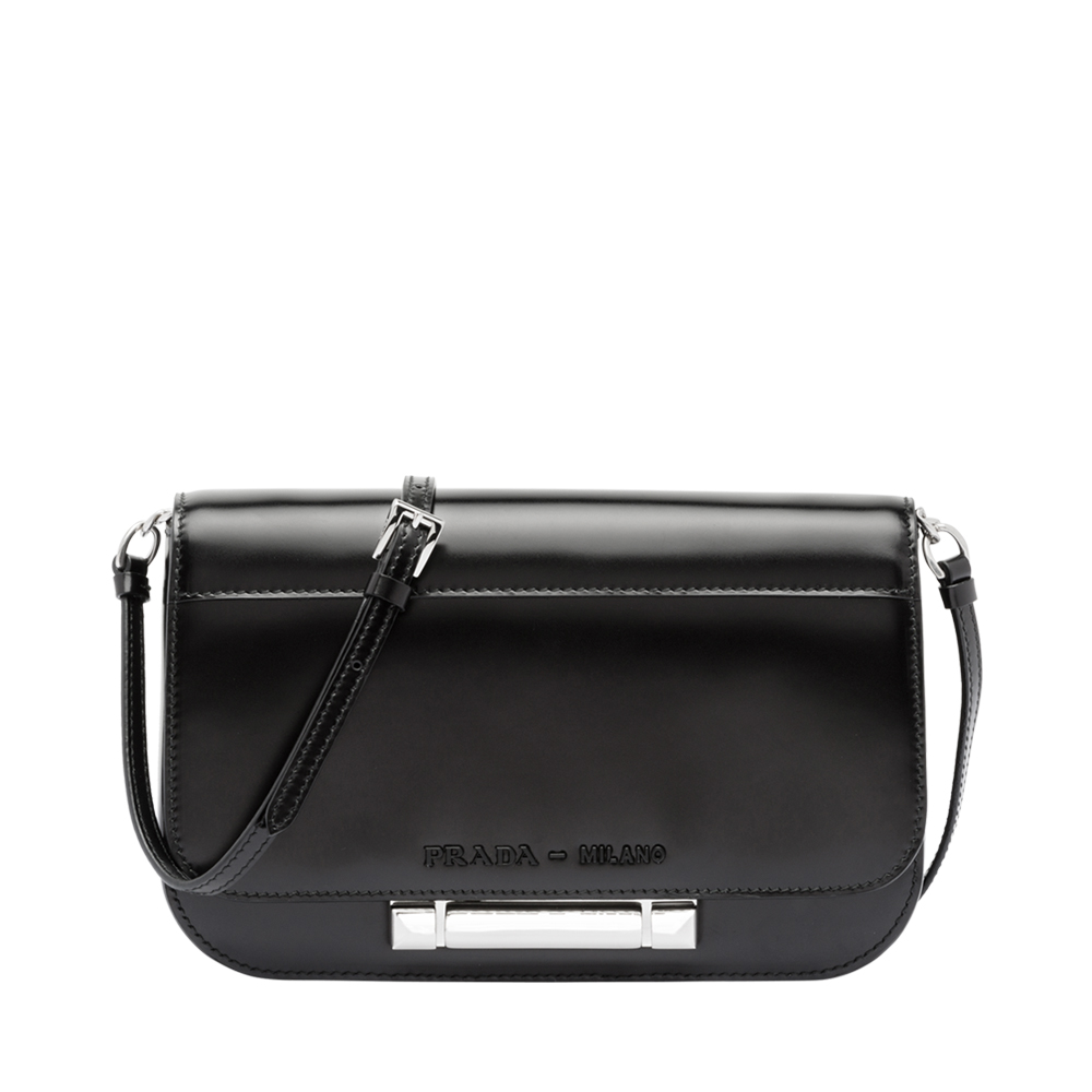 Купить Сумка Прада/Prada из черной кожи яркая поверхность сплайсинга ...