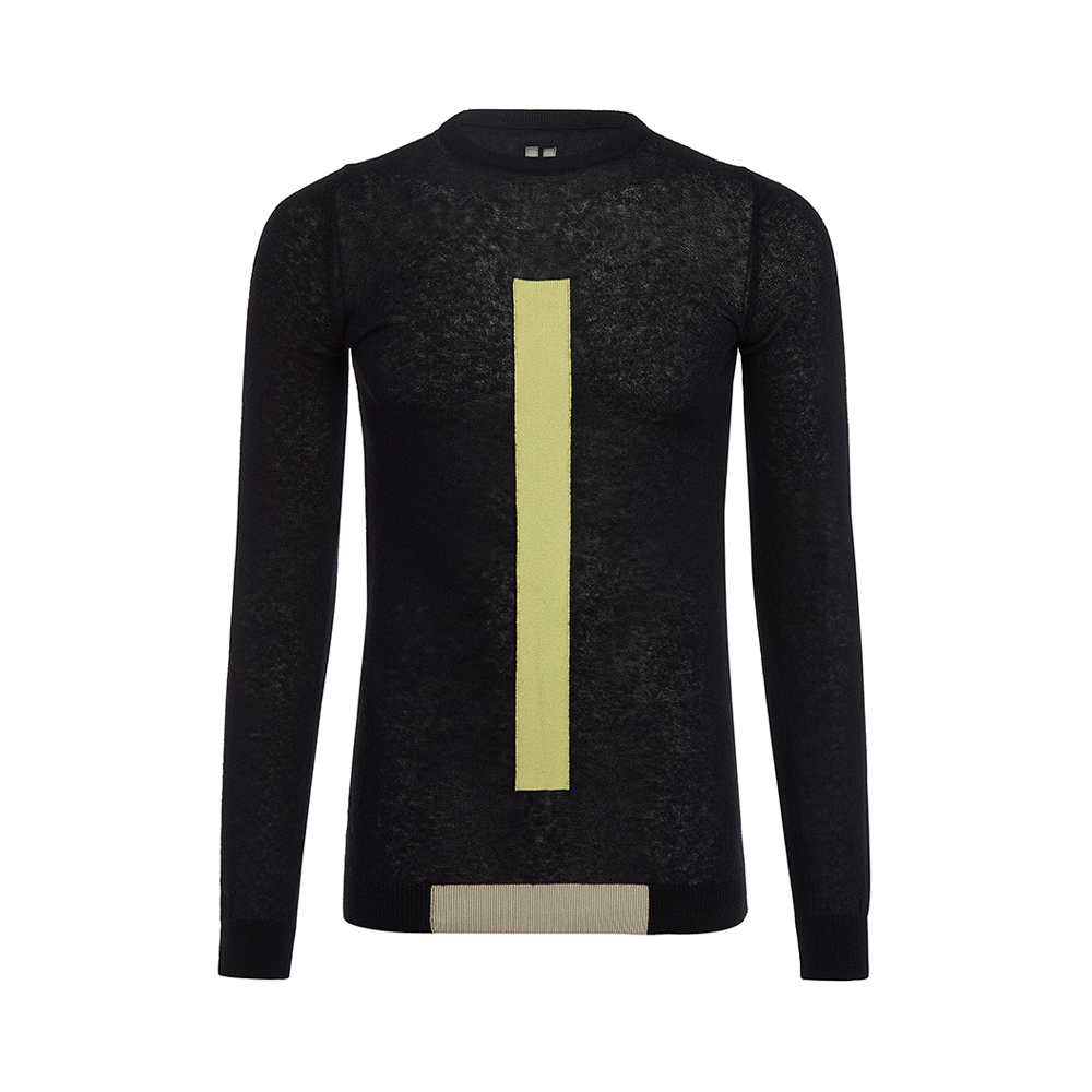 RICKOWENS Đen Alpaca tóc khâu nam Thin Long Sleeve Knit áo len áo len.