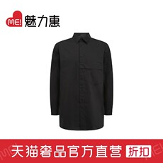 Рубашка мужская 【季末折扣】y-3黑色翻领单侧大口袋时尚都市男士长袖衬衫