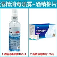 Спрей, ватные диски, 100 мл, 100 штук