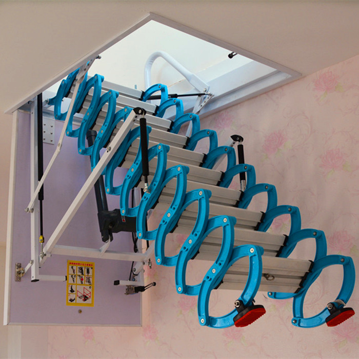 Electric Attic Staircase Telescopic Staircase Electric Fully Automatic Villa Duplex Household Invisible Indoor Lift Folding Ladder