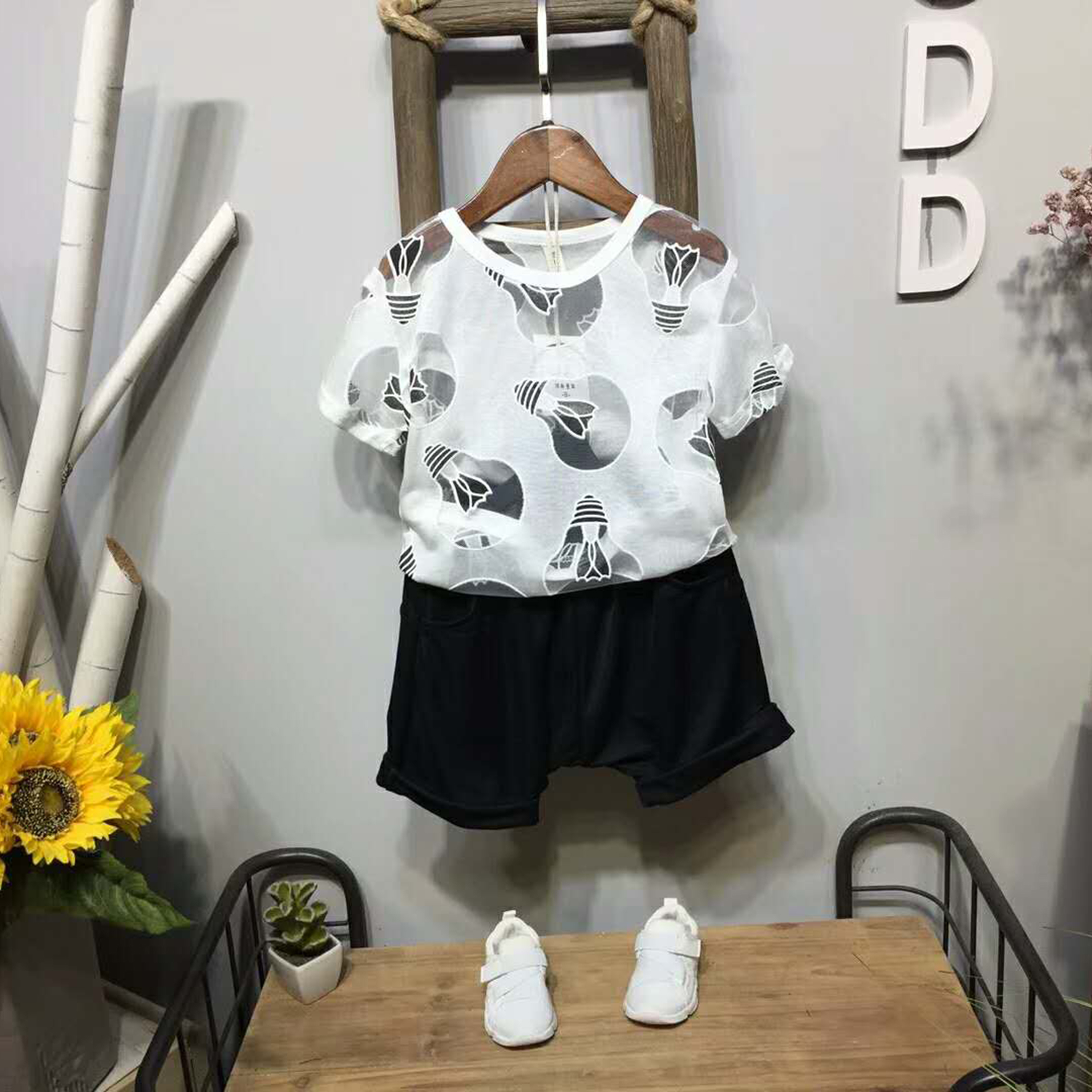 Mùa hè 2018 mới áo thun ngắn tay cotton trực tiếp link váy trẻ em 10 tuổi