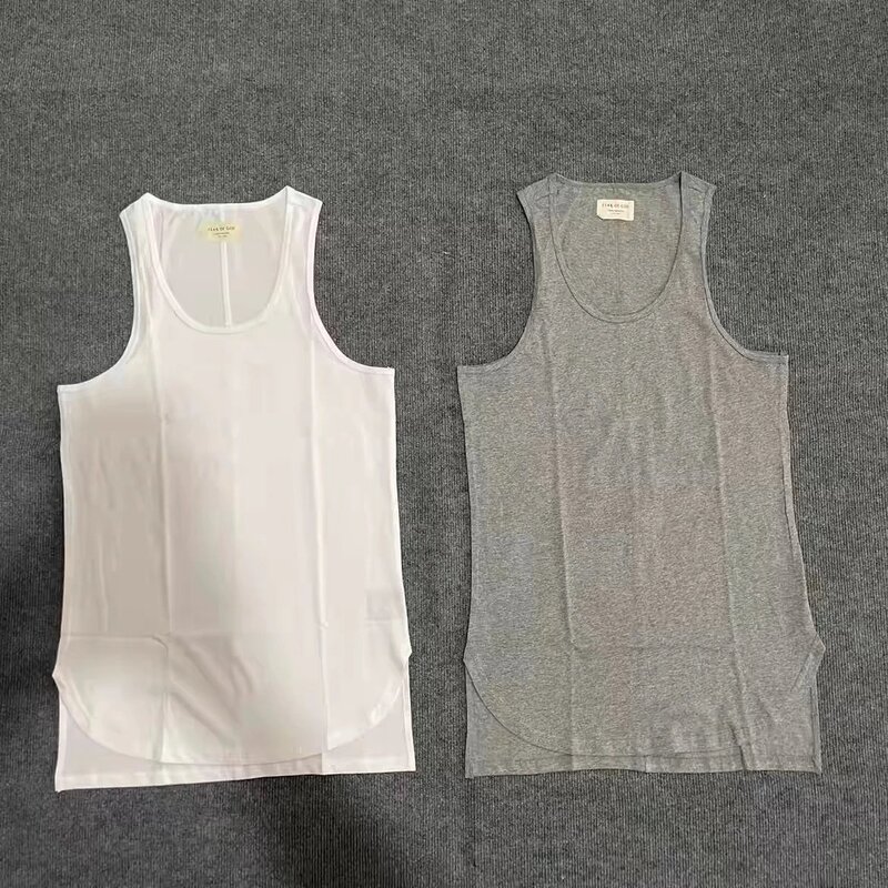 Independent Brand Fog Season 3 Snowflake Gray Base Ribbed Tank Top, Bieber-Style High Street Layered Wear, Short Front Long Back Tank Top Independent Brand Fog Season 3 Snowflake Gray Base Ribbed Tank Top, Bieber-Style High Street Layered Wear, Short Front Long Back Tank Top