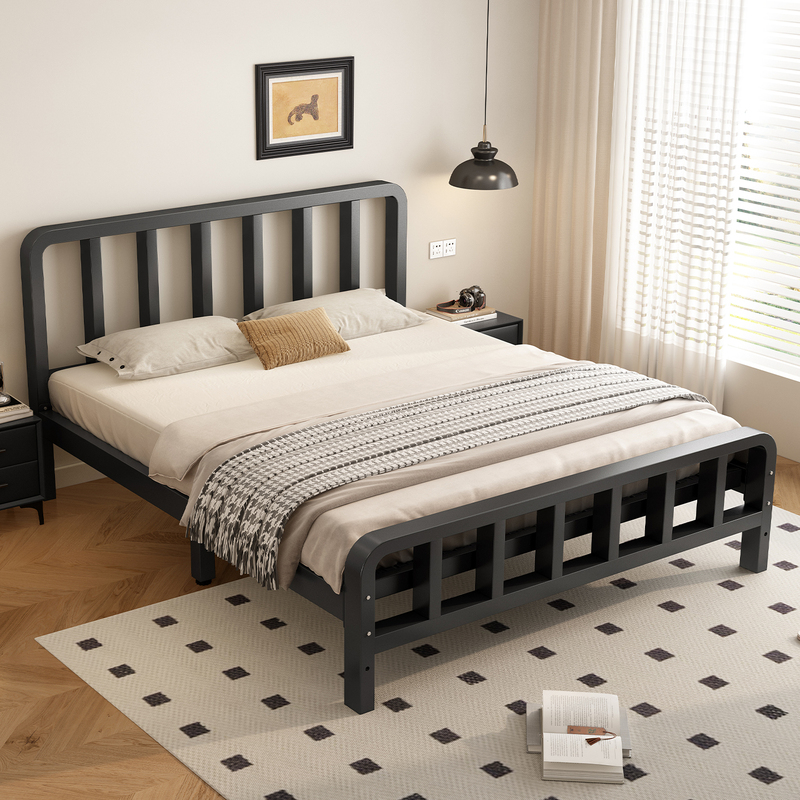 Wrought Iron Bed, Double Bed, Modern and Simple, 1.8m Household Simple Iron Frame Bed, Reinforced and Thickened, 1.5m Single Iron Bed Frame Wrought Iron Bed, Double Bed, Modern and Simple, 1.8m Household Simple Iron Frame Bed, Reinforced and Thickened, 1.5m Single Iron Bed Frame