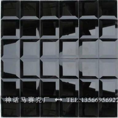 5-sided crystal glass mirror mosaic mosaic puzzle background wall mosaic wall pasted black 50*50