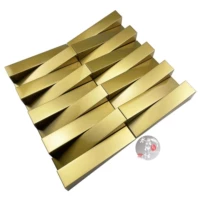 Арочный длинный металлический матовый золотой 300*300ММ/шт.