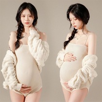 New style maternity photo clothing photo studio cute fashion small fresh pregnant mother home big belly art photography photography clothes
