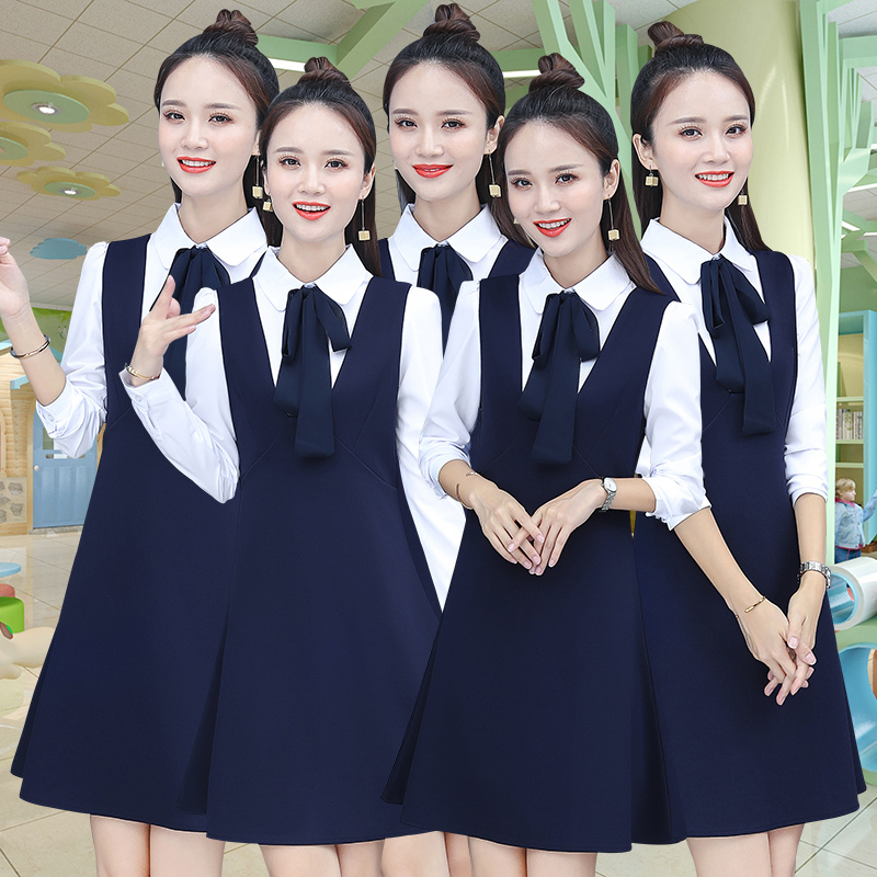 Spring and Autumn Kindergarten Teacher Skirt Work Uniform Women's Suit Kindergarten Teacher Uniform Teacher Clothing Principal Professional Dress Women