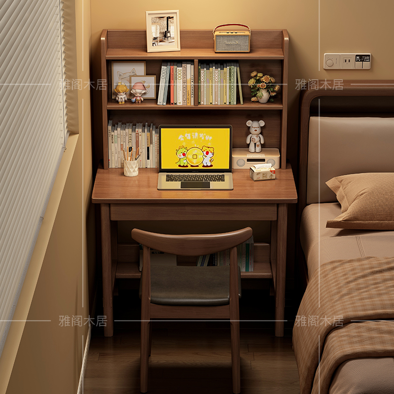 Solid Wood Desk, Home Computer Desk, Student-Specific Writing Desk, Bedroom Bookshelf Integrated Bedside Table, Simple Office Desk Solid Wood Desk, Home Computer Desk, Student-Specific Writing Desk, Bedroom Bookshelf Integrated Bedside Table, Simple Office Desk