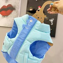 Pet quilted internet celebrity French Dou Autumn and Winter Corgi Ying Dou Clothes Bichon Frize Teddy Multi-color Color Blocking Cotton Clothes Vest