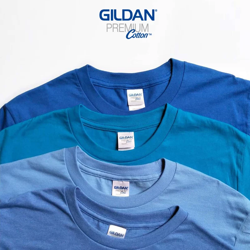 GILDAN Solid base body-friendly cotton summer short sleeve T-shirt for leisure with a round collar, for teenagers, with short sleeve, plus size