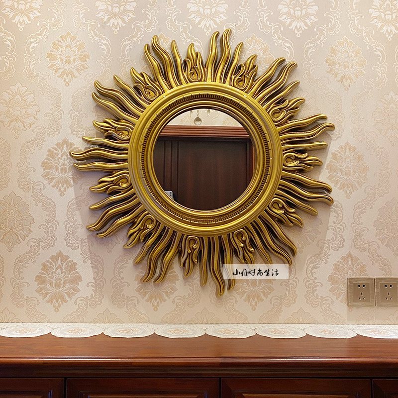 Eurostyle American Living Room Wall-mounted Mirror Sun Decoration Mirror Wall Wall Wall Restaurant Creative Background Wall Mirror-Taobao