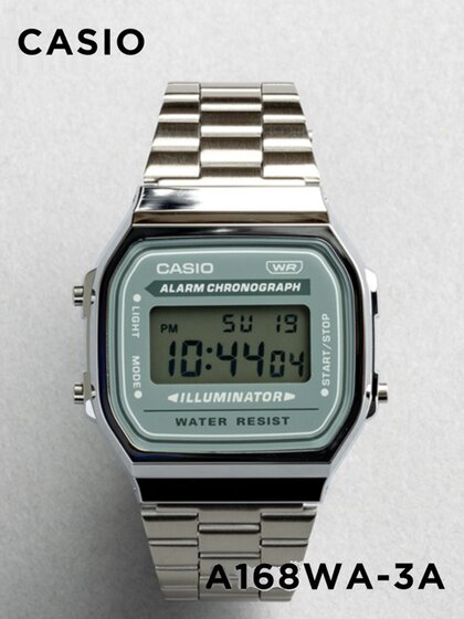 卡西欧CASIO A168WA-3A新款方块七年电力带闹钟秒表防水电子手表