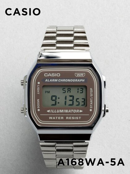 卡西欧CASIO A168WA-3A新款方块七年电力带闹钟秒表防水电子手表