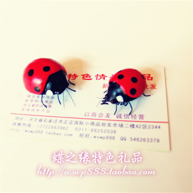 Cute Little Ladybug, Simulated Clay Ladybug, Magnetic Insect Refrigerator Magnet, Seven-Star Ladybug Beetle, Flower Ladybug
