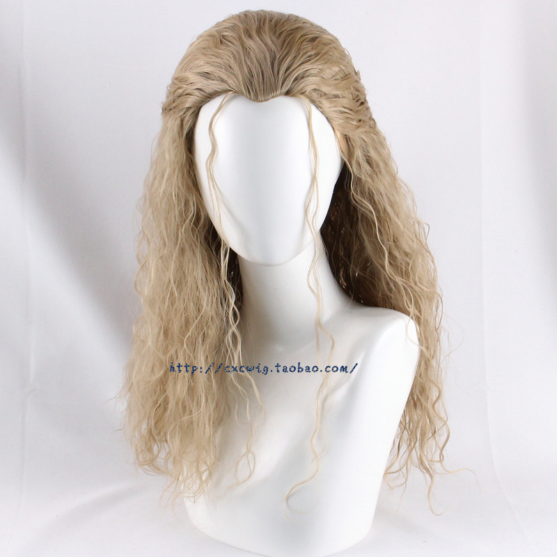 Thor 4 Love and Thunder Thor Linen Gold Medium Long Curly Bangs Cosplay Wig Full Headpiece Thor 4 Love and Thunder Thor Linen Gold Medium Long Curly Bangs Cosplay Wig Full Headpiece