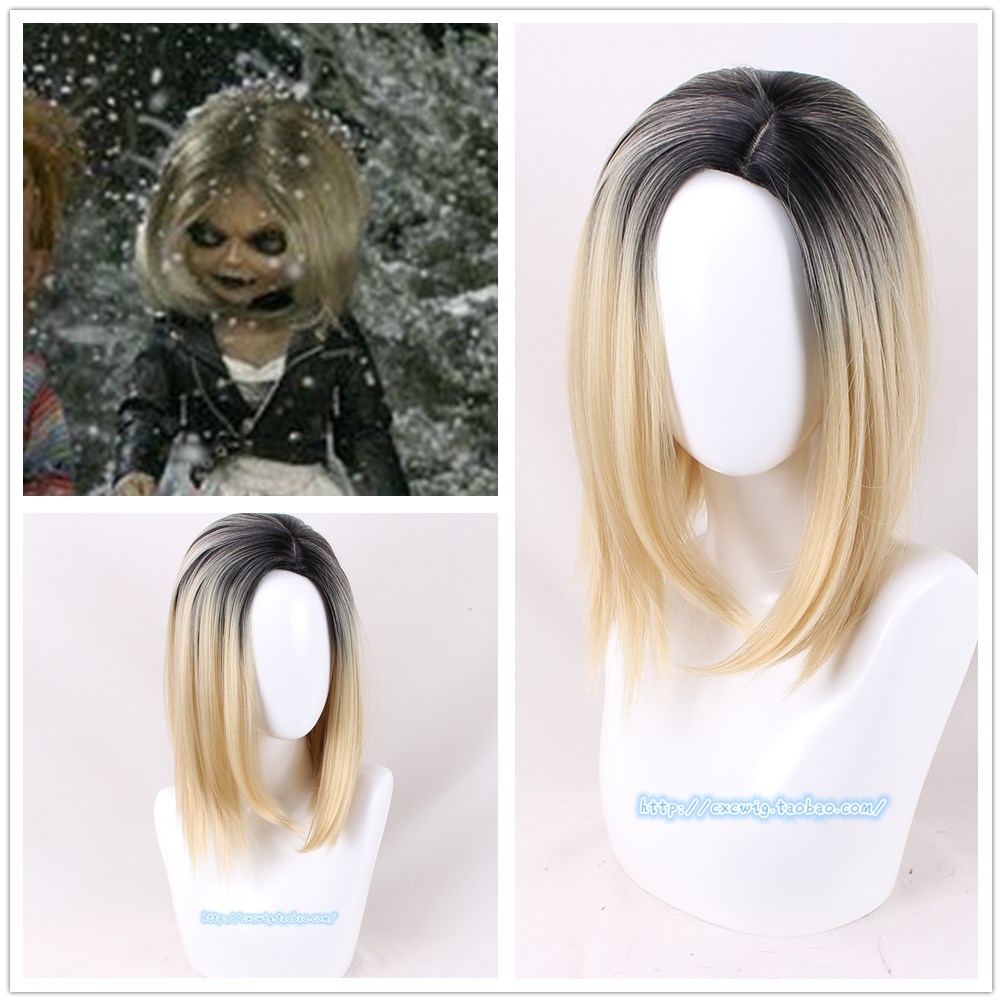 Ghost Eva Bridal Cosplay Wig European and American Women's Short Fat Bobo Popo Head of Large Scalp Headgear