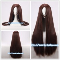 cosplay Wig King Glory Iron Blood governor Zhou Yu Brown long straight COS wig