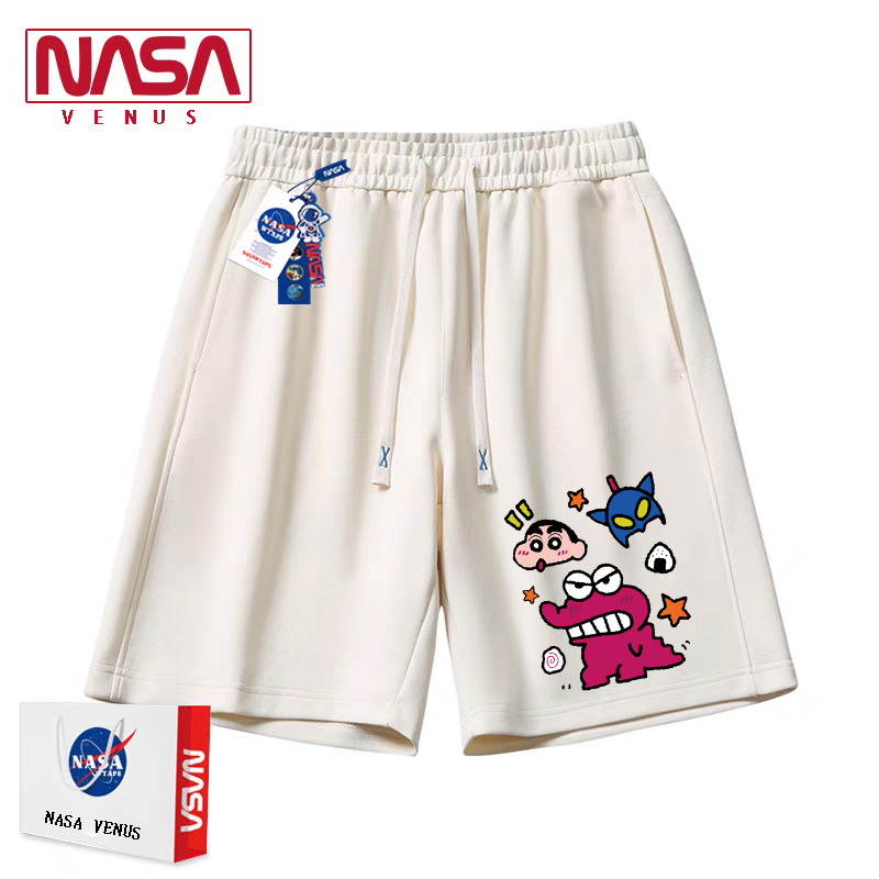Nasa Collaboration Pure Cotton Crayon Shin-Chan Shorts Unisex Summer Loose Sports Pants Casual Couple Knee-Length Shorts Mid-Length Pants