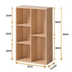 European-Style Floor-Standing Bookcase, Simple Bookshelf, Minimalist Modern Small Wooden Cabinet, Storage Cabinet, Freely Combinable Grid Storage Cabinet