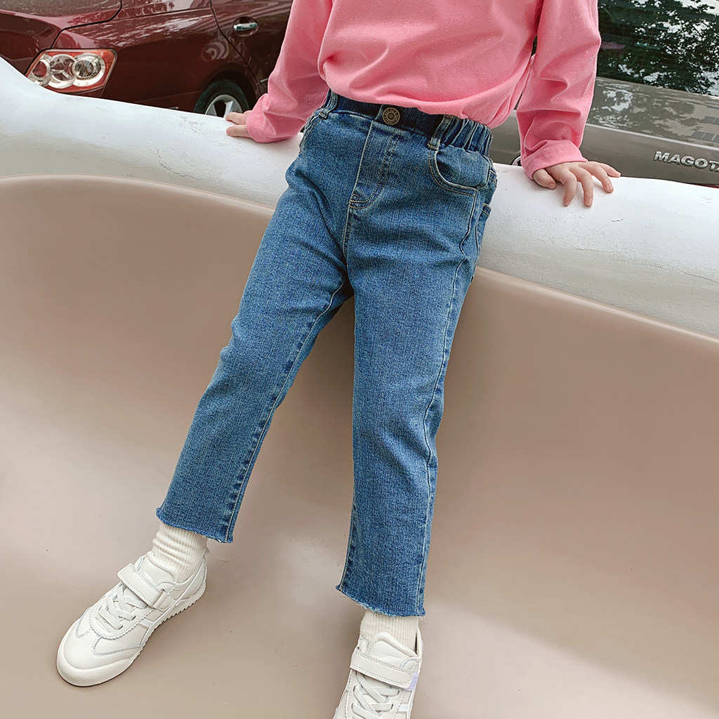 Foam home Custom children's clothing 2021 new children Spring and autumn Korean version Jeans Baby Autumn Clothing Casual Pants Long Pants
