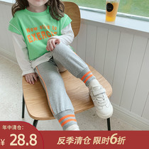 Childrens clothing trousers 2021 new childrens pants spring and autumn baby casual tie pants girls foreign style Korean sports pants