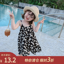 A015 childrens clothing summer 2021 New Girl Daisy dress childrens skirt baby Foreign style suspender skirt