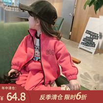 Childrens clothing 2021 girls spring clothes New Foreign style sports set baby spring and autumn clothes childrens leisure two-piece tide