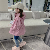 Little pudding baby baby childrens clothing girl 2021 Autumn New baby foreign style windbreaker long childrens casual coat