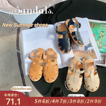 Little pudding baby baby childrens clothing New baby foreign style sandals childrens summer Joker shoes girls Korean shoes