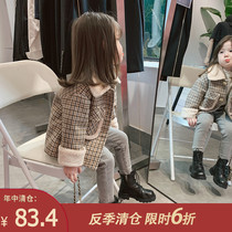 Childrens clothing fashion new coat childrens plaid jacket baby autumn and winter Korean version of the shirt girls foreign style autumn clothes
