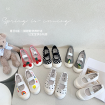 Little pudding baby shoes 2021 New baby autumn clothes Western style canvas shoes girls wild shoes childrens shoes
