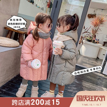 Girls winter clothing 2020 new Korean version of Down jacket baby winter light and thin warm children long coat top