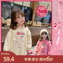 Girls childrens clothing winter clothing 2020 New thick warm sweater foreign hooded plus velvet coat baby cartoon clothes