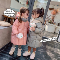  Girls  winter clothes 2020 new Korean down jacket baby winter light and warm childrens medium and long jacket top