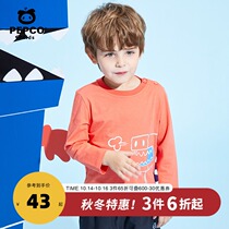 Piggy Banner Childrens Wear Boys Long Sleeve T-shirt Childrens Top 21 Spring and Autumn Baby base shirt Cotton Pullover