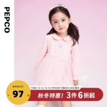 Piggy Banner Childrens Wear 21 Autumn New Childrens Skirt Girls Long Sleeve Dress Children Young Childrens Baby
