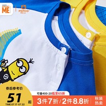(Little yellow IP)Pig Banner childrens clothing Mens baby long-sleeved t-shirt spring and autumn base shirt Boys  tops