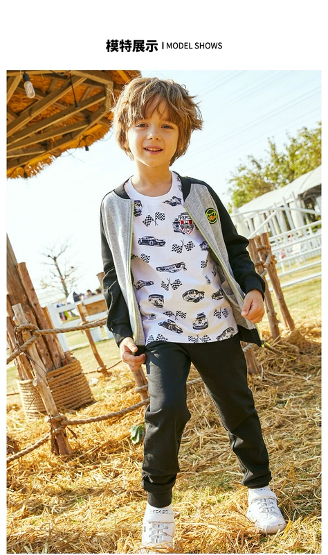 Piglet Banner quần áo trẻ em cho bé trai 2020 mùa xuân và mùa thu mới nước ngoài trẻ em cotton dây kéo áo thể thao - Áo khoác