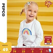 Little Pig Banna Childrens Clothing Childrens 2021 Autumn New Sweater Baby Girls Round Neck Casual Top Children