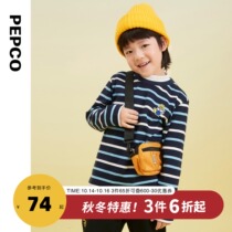 Piggy Banner Childrens Wear 21 Spring and Autumn New Childrens Round Neck Top Boy Long Sleeve T-shirt Cotton Tide