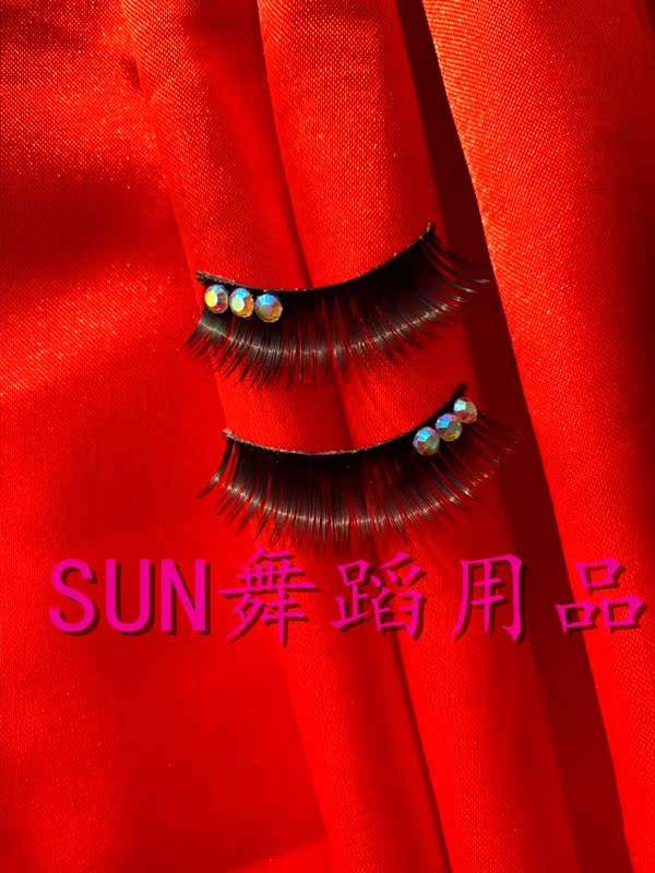 National Label dance inlaid with shiny thick natural false eyelash Morden stage makeup Latin dance competition dedicated children adults