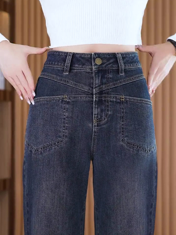 Slim-Fit Straight-Leg Jeans 2026 New Style for Women, Early Spring, Slimming, Petite, Cropped Pants, Narrow Wide-Leg Pants for Women