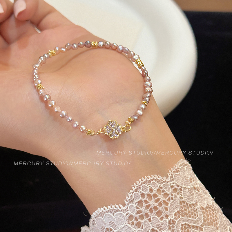 Starfish Collection Monet's Garden | Natural Purple Baroque Pearl Bracelet for Women, Accessible Luxury Niche Bracelet, 2026 New Style