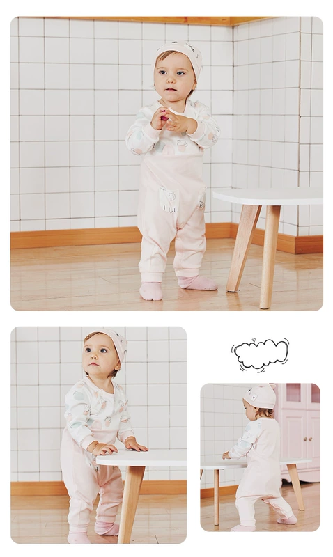 Goodbaby bé trai mùa thu áo len cardigan cho nam và nữ áo liền quần cho bé quần áo trẻ em rompers leo núi phù hợp với - Áo liền quần