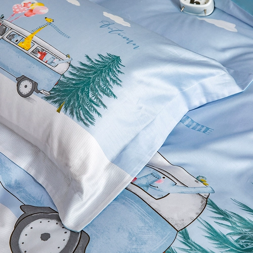 Хлопковый комплект, свежий универсальный пододеяльник, постельные принадлежности, 4 предмета, простой и элегантный дизайн