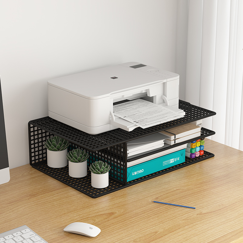 Small Printer Storage Rack, Multi-Layer Office Copier Heightening Storage and Organization Multi-Functional Stand on the Desktop