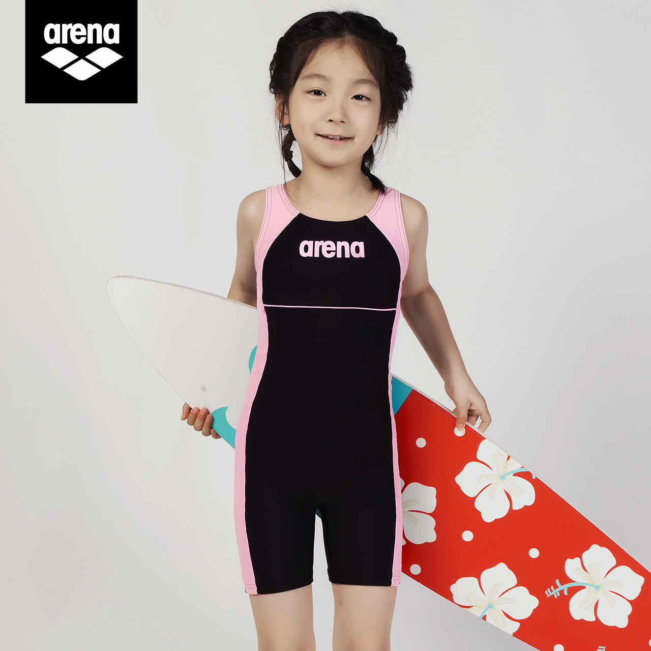 arena arena children's swimsuit female conjoined flat angle girls professional conservative students